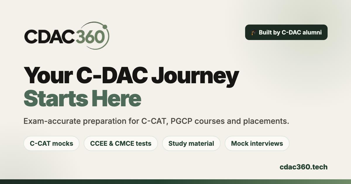 CDAC360 - Your C-DAC Journey Starts Here